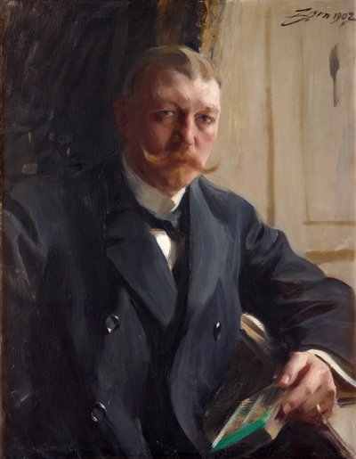 Portret van Zorns vriend de in Duitsland geboren brouwer en industrieel Franz Heiss door Anders Leonard Zorn